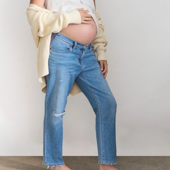 Hatch the boyfriend Light Blue Straight Leg Maternity Jeans size 28 - Picture 9 of 9
